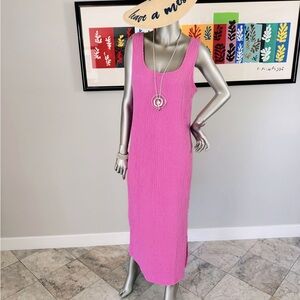 NWT from France H & M - Pink Sleeveless Dress in Stretchy Textured Fabric